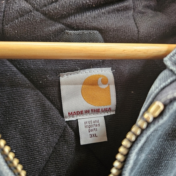 VTG Carhartt Jacket‎ Mens 3XL J140 BLK UFCW Union Quilted Flannel Lined USA Made - Picture 5 of 10